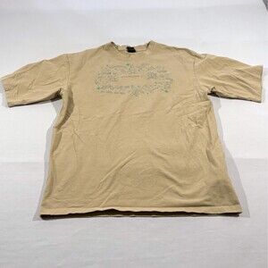 Oakley Biege Crew Short Sleeve Mens Cotton Logo Embroidered Tee T-shirt Sz M